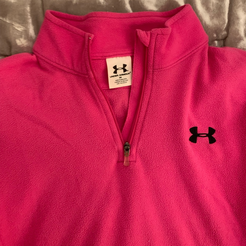 Pink neon fleece quarter zip - fun color!